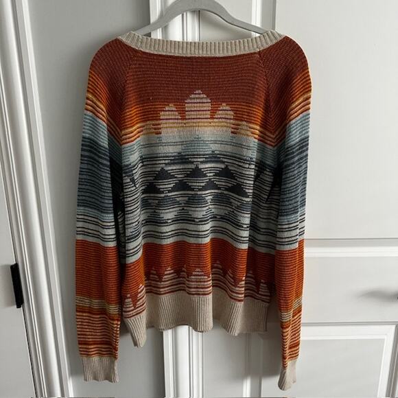 Pendelton NWOT Sunset Raglan Cotton Sweater XL Multistripe Southwest - Picture 7 of 9